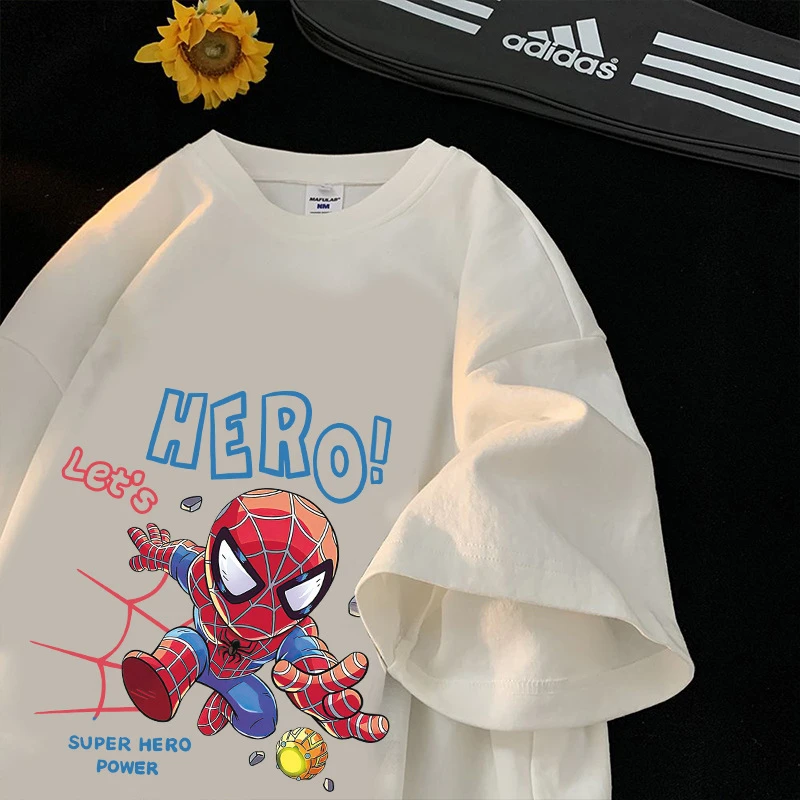 夏季纯棉短袖T-可爱蜘蛛侠款男童潮款潮流印花