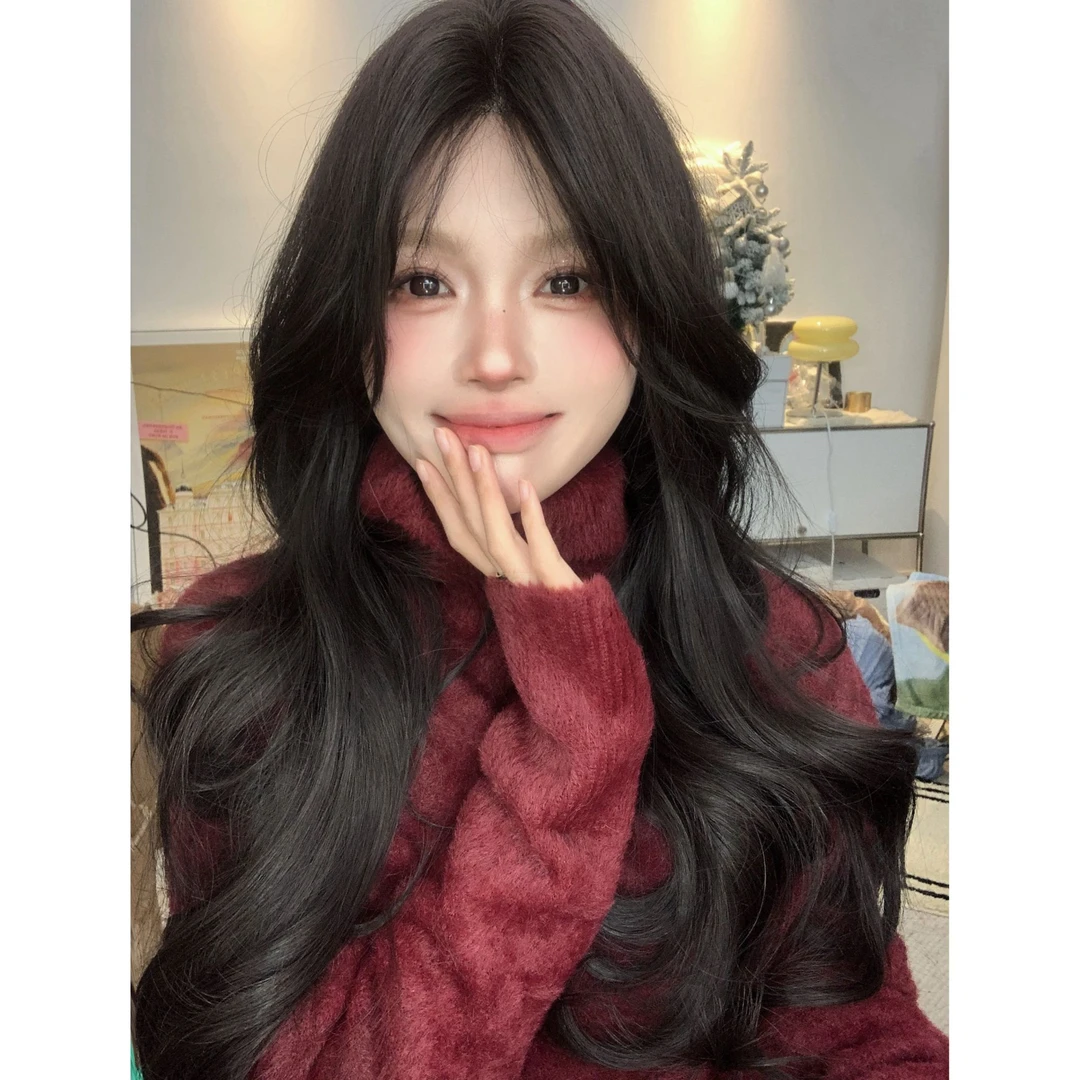 小呆专属-【芭蕾舞曲2.0】小额蕾丝黑茶长卷显白日常女士假发