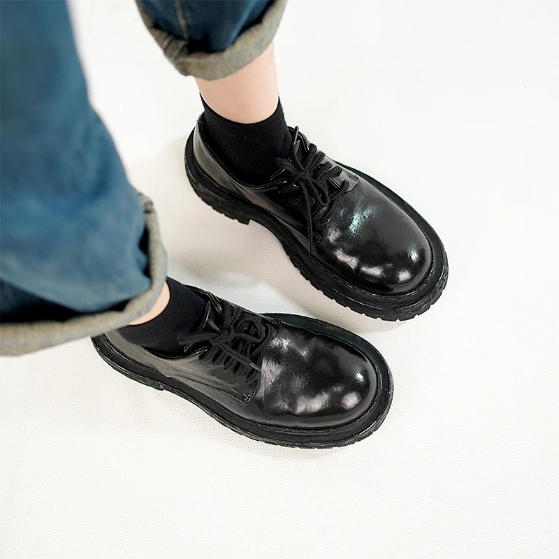 西部印像美式复古手工意大利原色德比鞋时尚固特异马皮单鞋10283