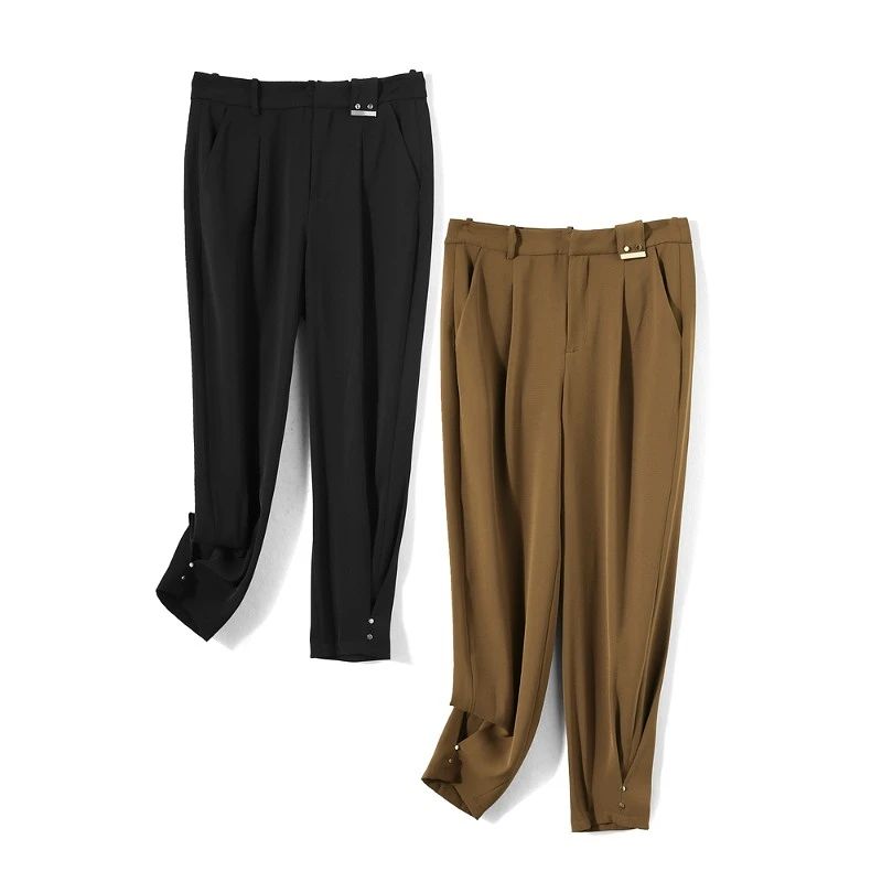 26270【X系列】褶皱气质修身西裤3SP02A04107