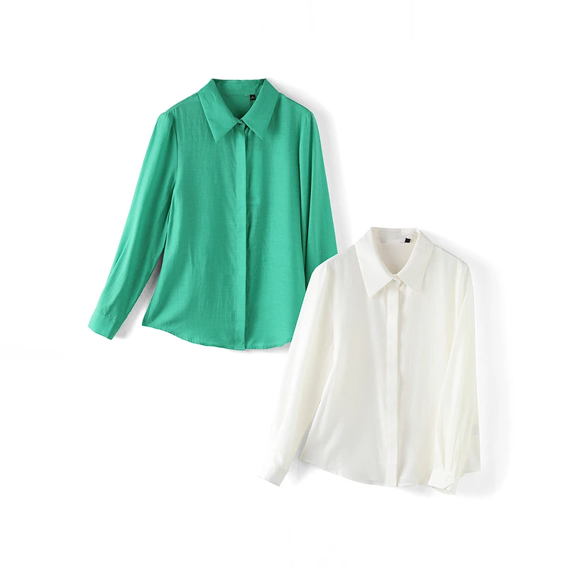 25304【韩系列】醋纤通勤宽松衬衫311X3201