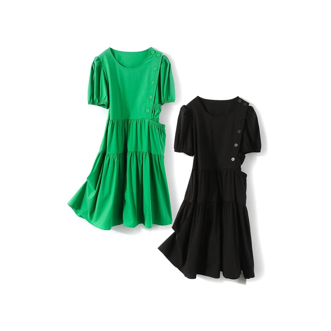 24531【琲系列】圆领短袖连衣裙B2DD24029