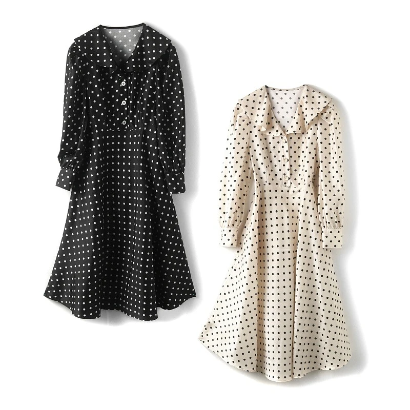 27320【然D】波点质感连衣裙RAC18370