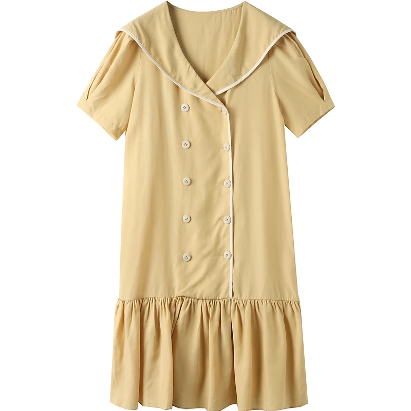 19726【N系列】海军领连衣裙Q21X2L3300