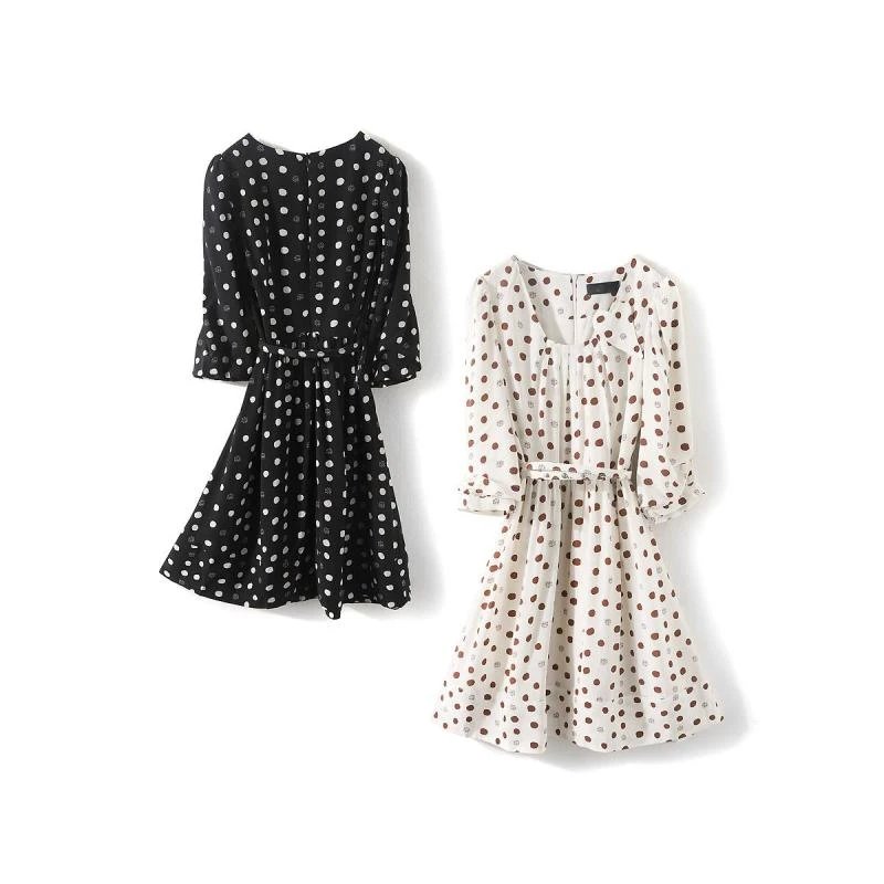 9596【莉系列】波点显瘦收腰连衣裙8Q122L225