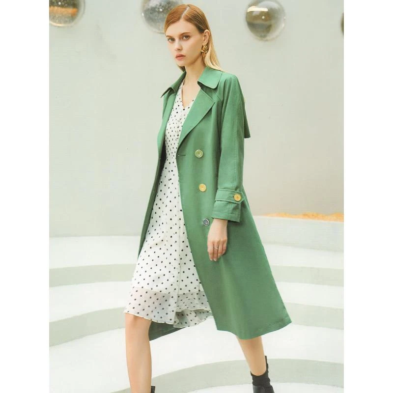 9854【红系列】中长款系带风衣QH1038