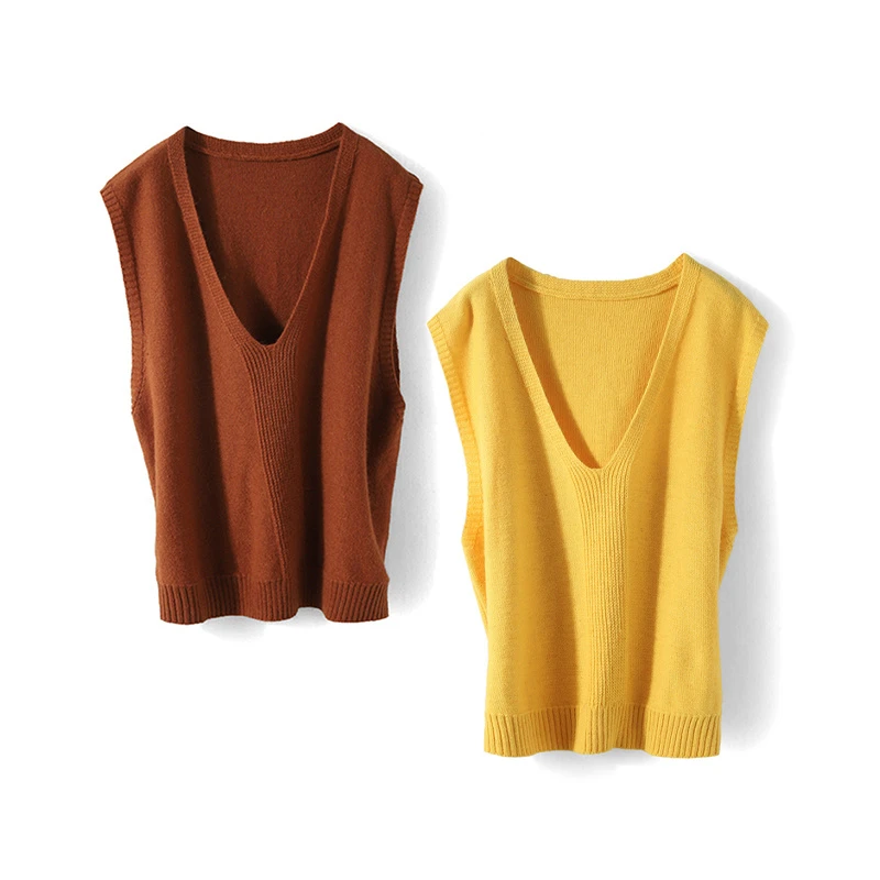 10964【西子系列】V领百搭针织马夹6X3M538