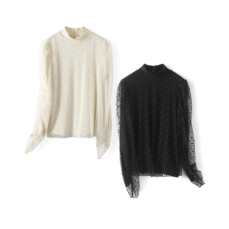 27066【伊系列】薄纱舒适打底蕾丝衫Y21D1S7075