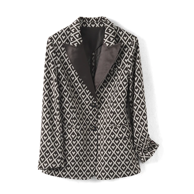 27708【依系列】爱心格纹复古外套3I119189D