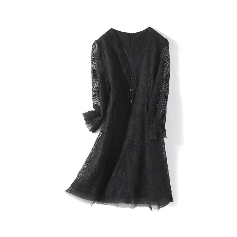 11152【依系列】V领法式连衣裙3G383250D