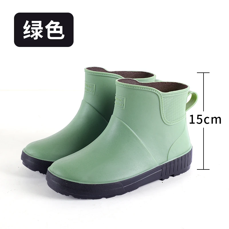 日系时尚雨鞋女冬防滑低帮水鞋水靴短筒雨靴洗车买菜厨房鞋胶鞋潮