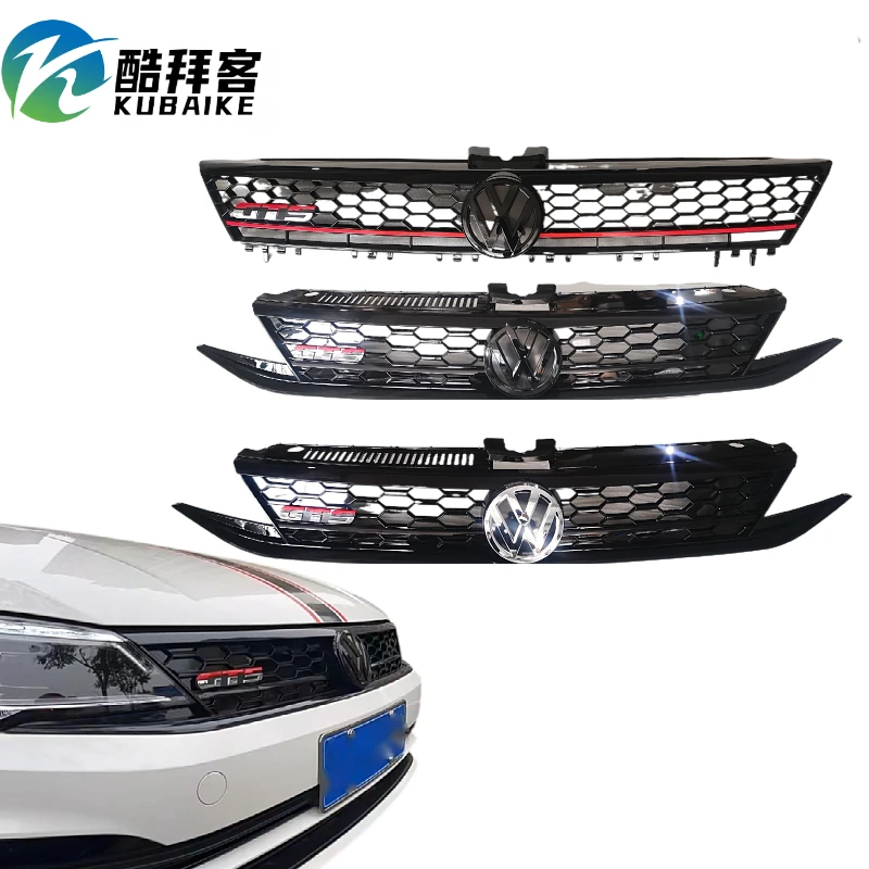 适用于大众凌渡改装中网15-18 19-21款凌渡GTS蜂窝钢琴黑升级中网