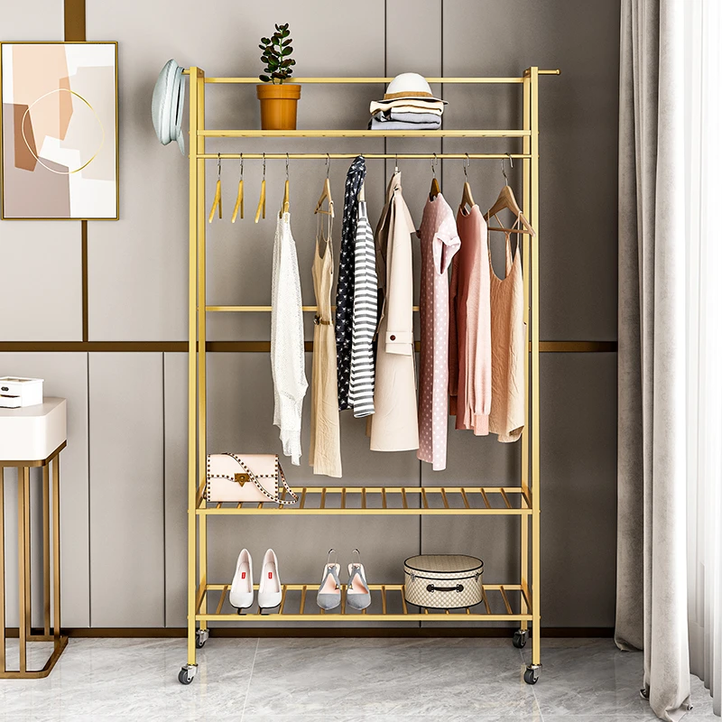 北欧衣帽架挂衣架落地卧室现代轻奢置物架家用小户型简约收纳架子