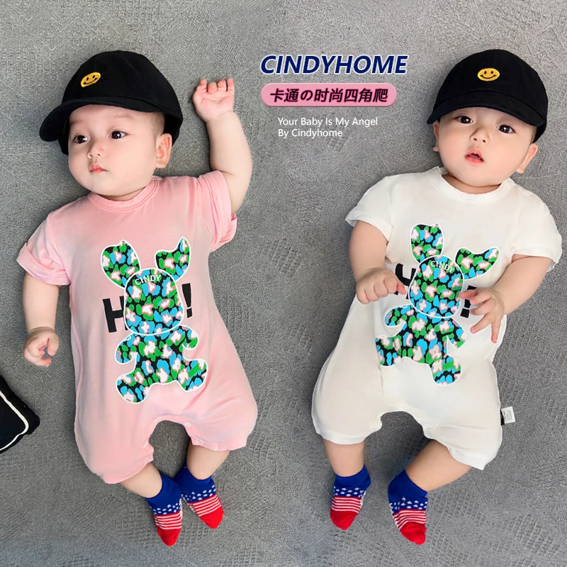婴儿时尚兔年宝宝连体衣薄款儿童新生儿夏装卡通