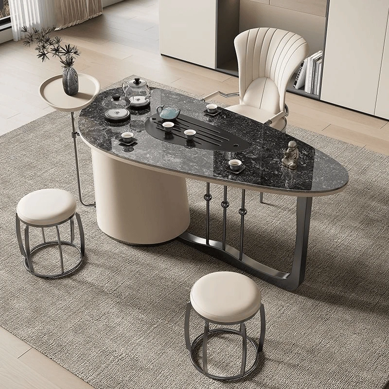 岩板茶桌2023新款阳台泡茶桌轻奢现代高级感茶桌烧水壶一体小茶台