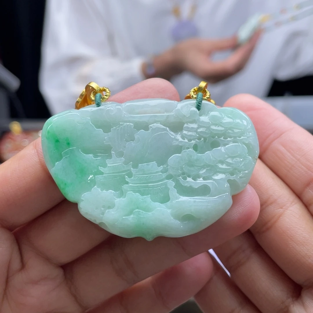 翡翠颈饰未镶嵌代编织