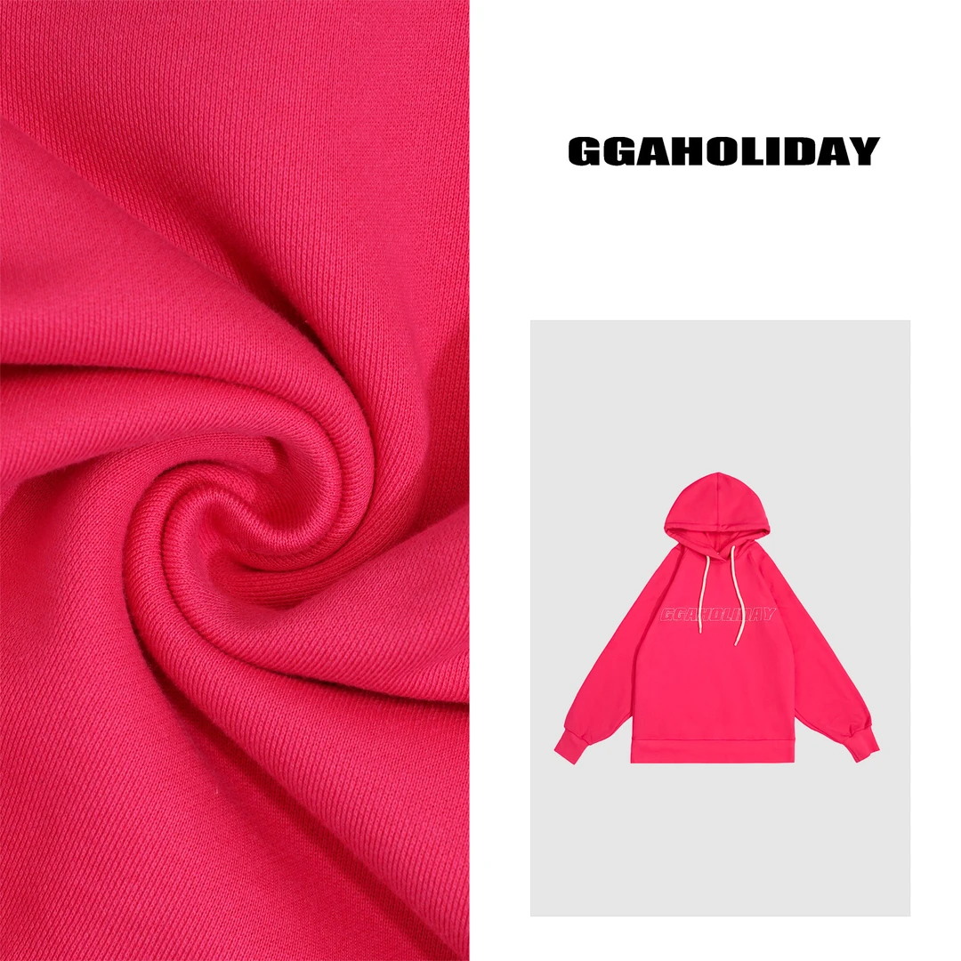 GGAHOLIDAY秋冬宽松休闲长袖潮牌女装时尚红色连帽卫衣-143112