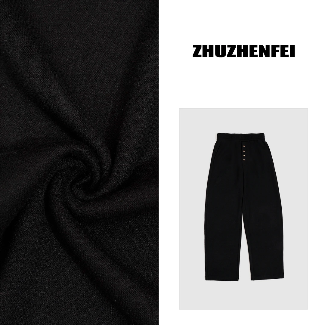 ZHUZHENFEI【柔软时光】宽松秋冬百搭休闲显瘦弯刀长裤Z344082
