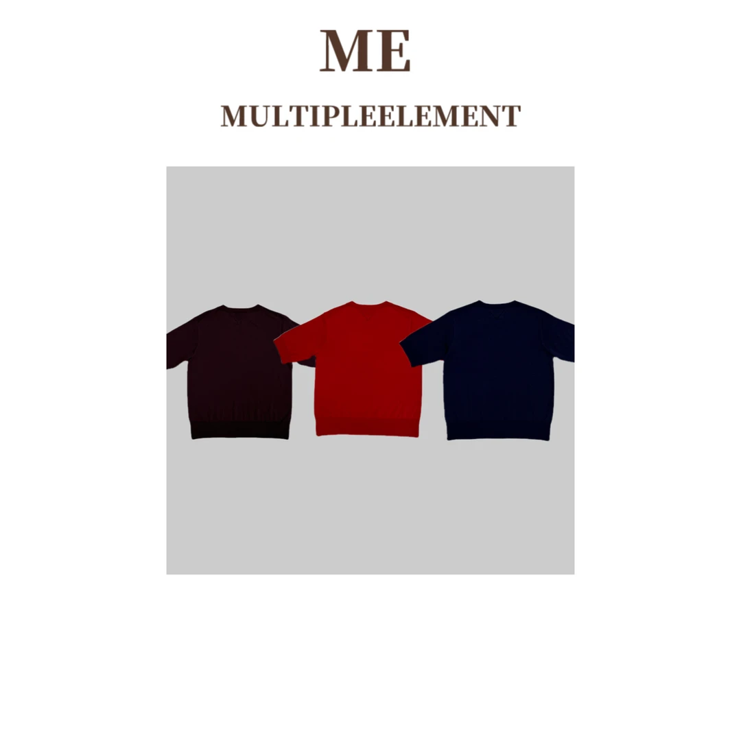 MULTIPLEELEMENT夏季羊毛简约慵懒通勤风针织衫显瘦T恤衫ME542150