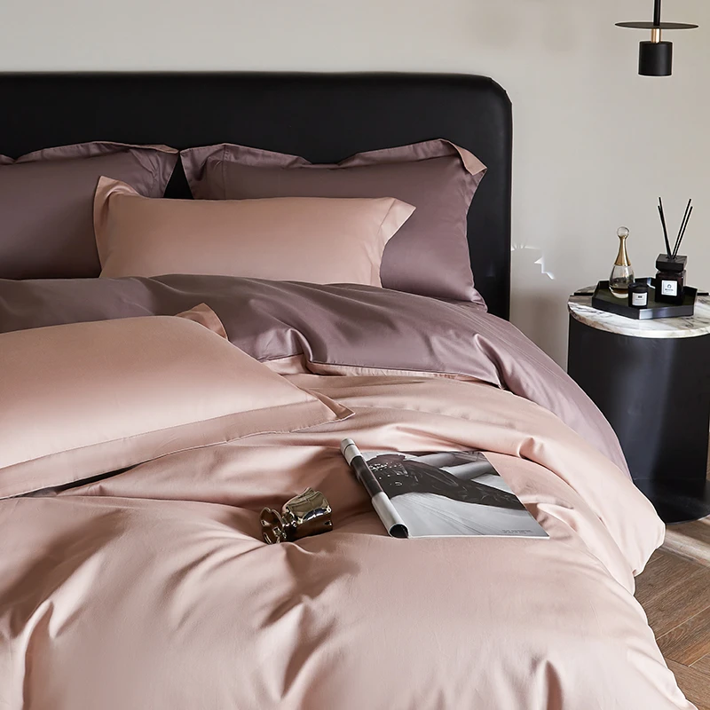 2024新款高端纯色100%纯棉长绒棉轻奢高档宽边四件套床上套件