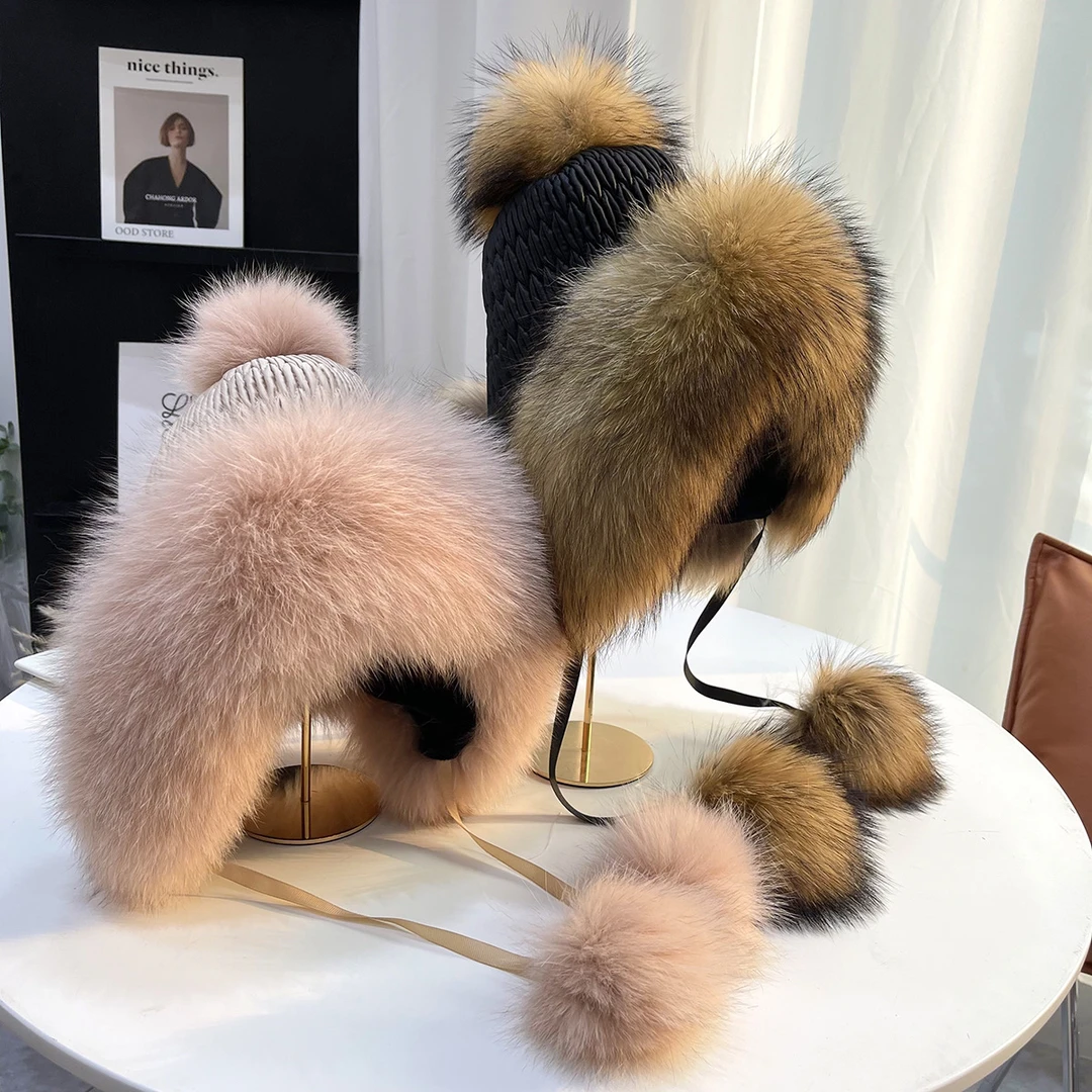 狐狸毛女士冬季皮草帽子韩版出片防寒保暖护耳帽网红时尚百搭加厚