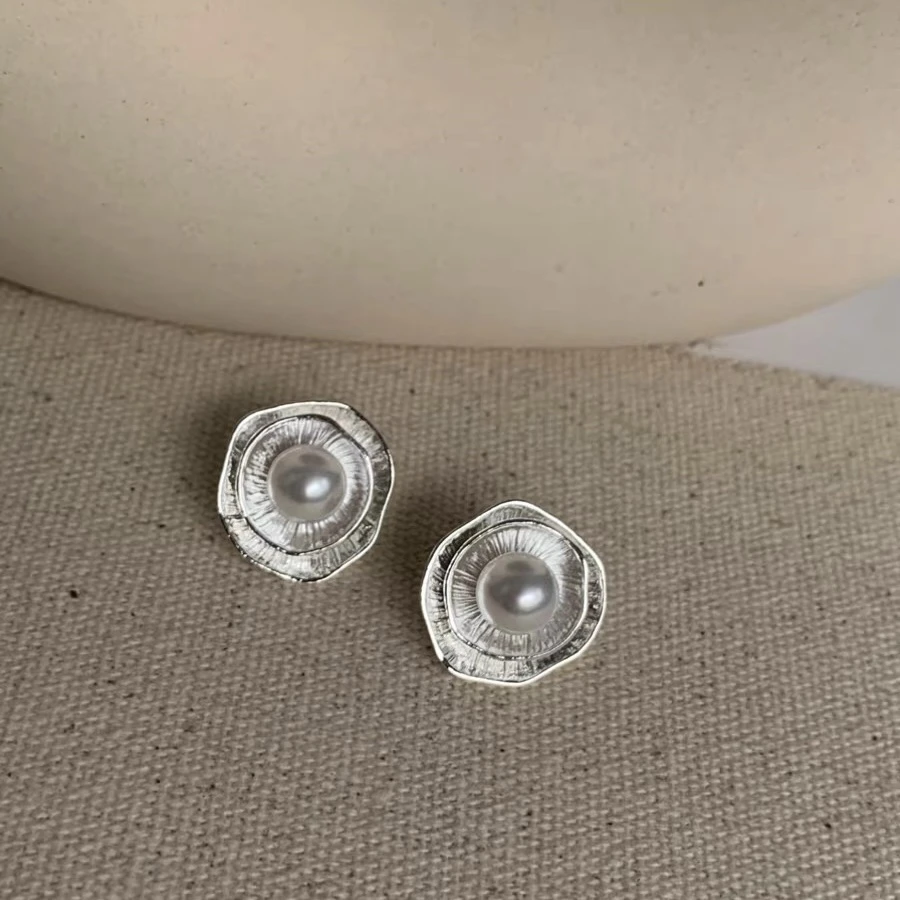 铜合金耳饰 叁拾【迷雾】简约磨砂线条感小众复古轻奢高级感耳钉