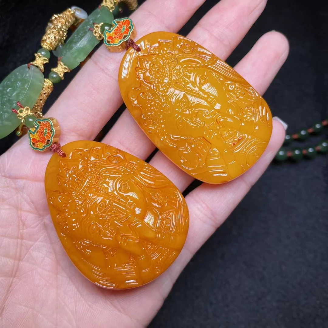 【曹大掌柜精选】31 G1824-蜜蜡DIY脖挂-尺寸不一-多样性发其一