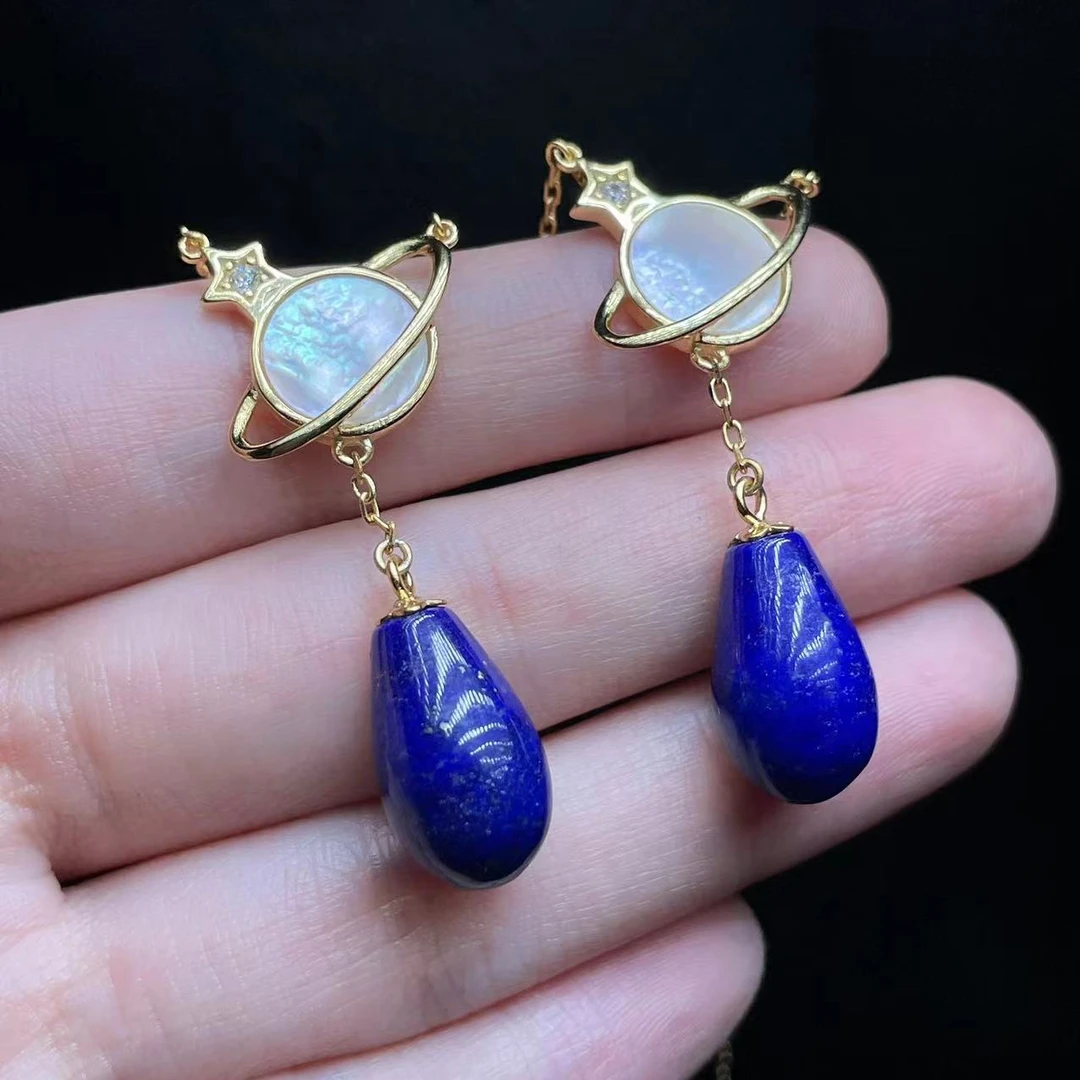 【曹掌柜精选】24  G3512-s925银镶青金石吊坠-16*9mm-多样性发其一