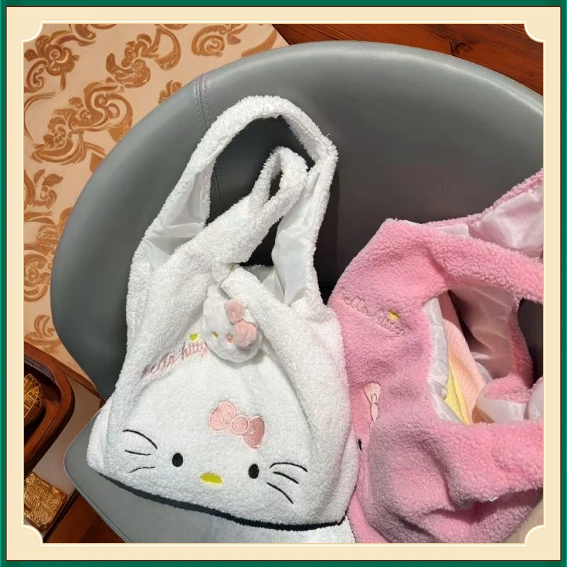 秋冬SCFB可爱羊羔毛凯蒂猫通勤包包HelloKitty单肩手提卡通【悦成】