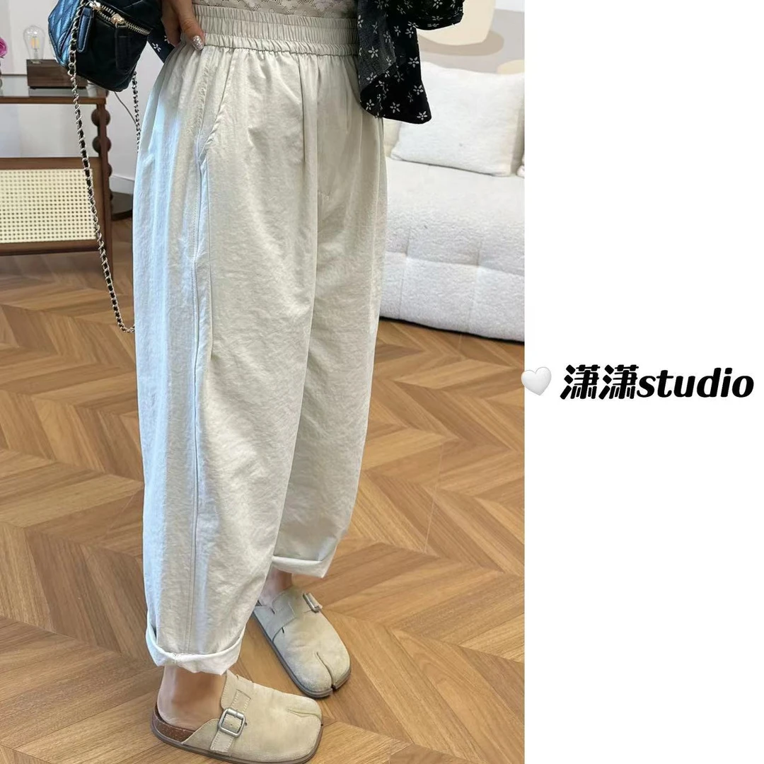 【超薄挽边显瘦裤】潇潇自制超级舒服松紧腰版型超显瘦休闲裤XJ8889