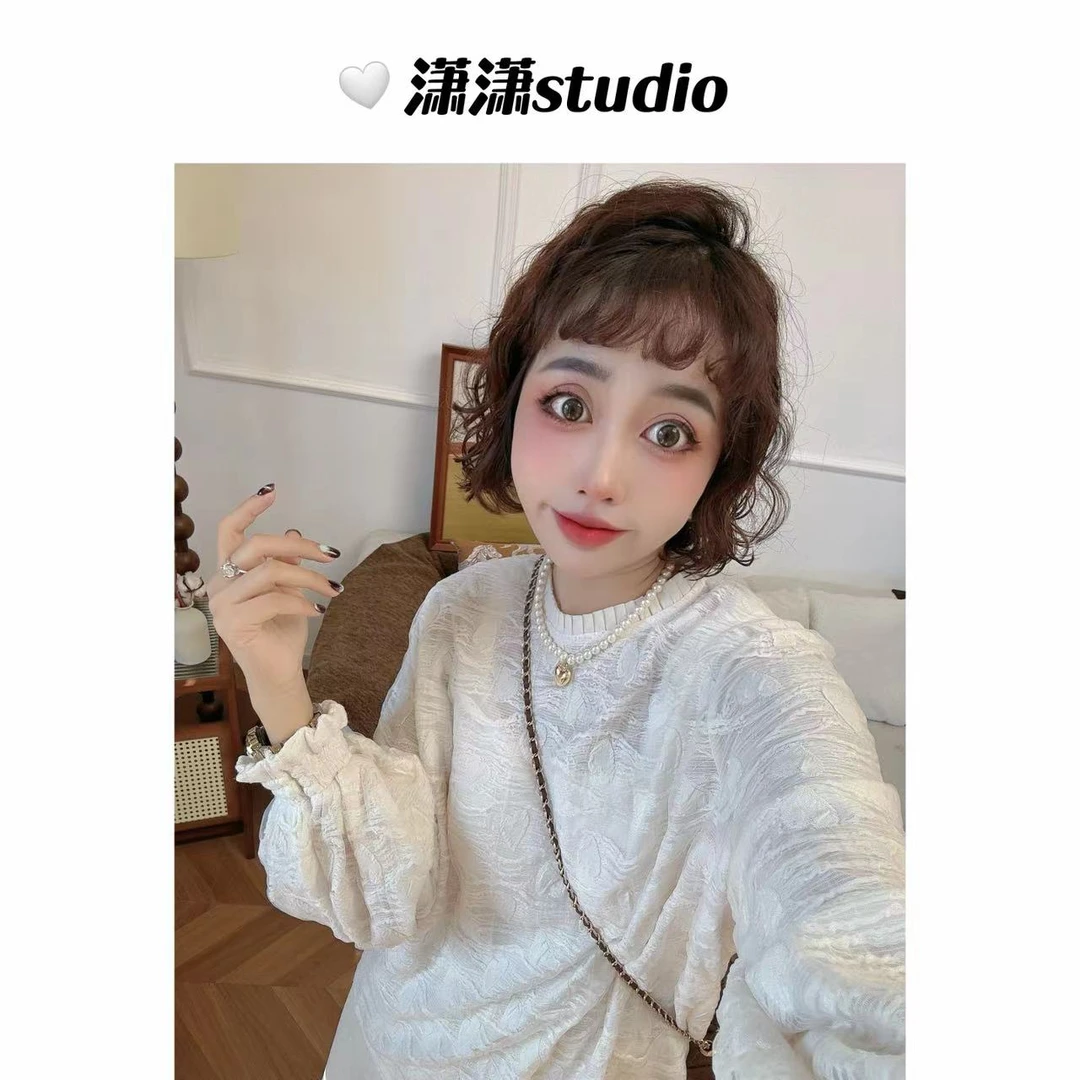 【双层甜心打底】【不可机洗】潇潇百搭定制双层工艺面料打底衫XM0940