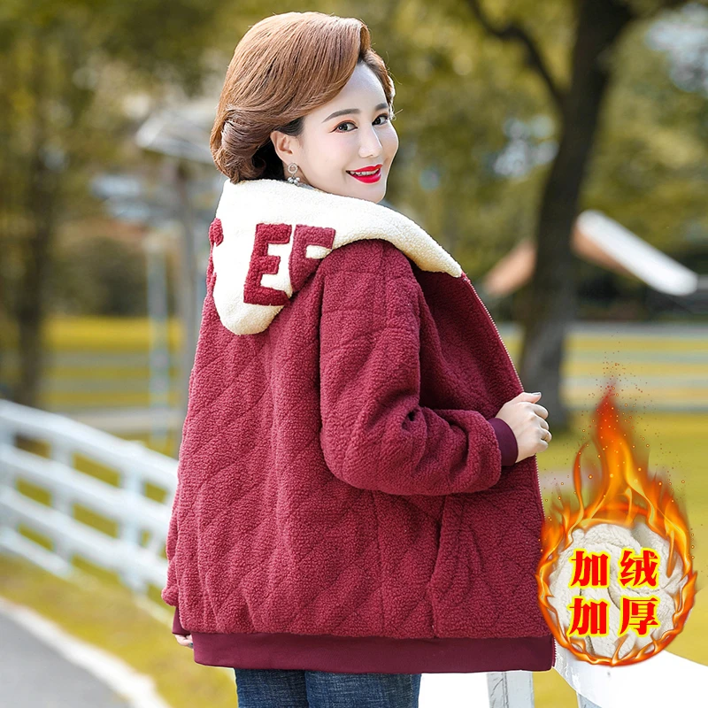2023新款妈妈秋冬加绒加厚外套短款小棉袄中老年女装棉衣50岁棉服