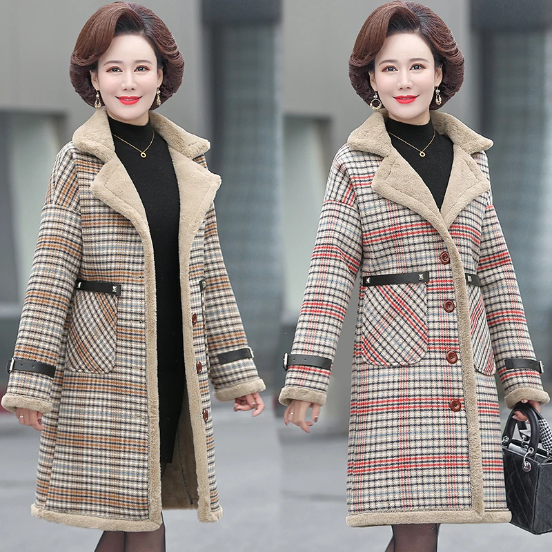 中老年棉服女阔太太妈妈冬装2022新款中年女装中长款棉袄外套