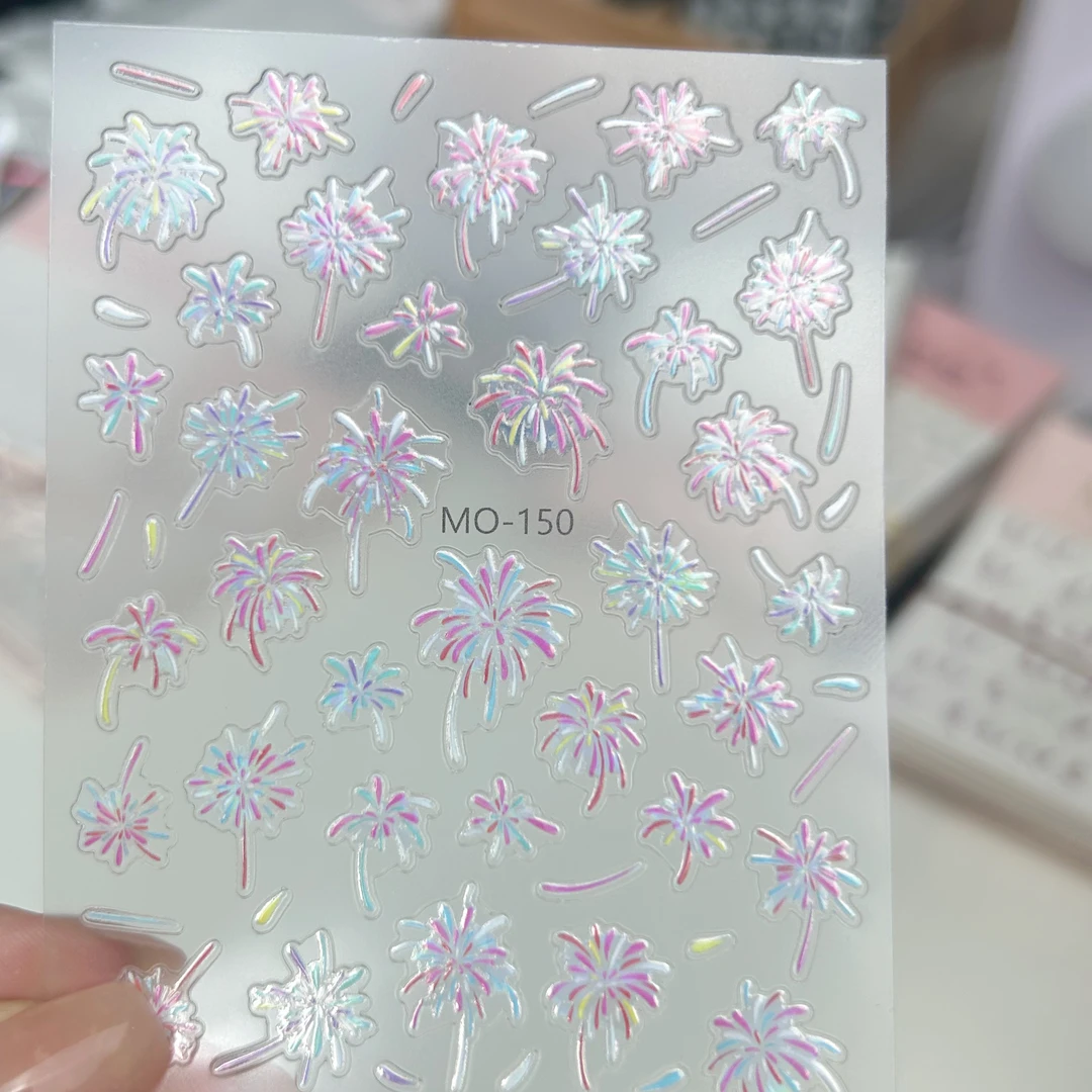 【绚彩烟花 3张 】烟花美甲贴纸一单包邮