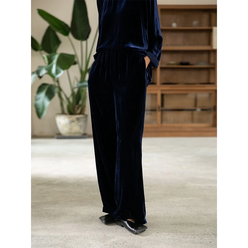 牧衣游原创丝绒净色长裤宽松 限量福利款 倚东风【不支持会员折】