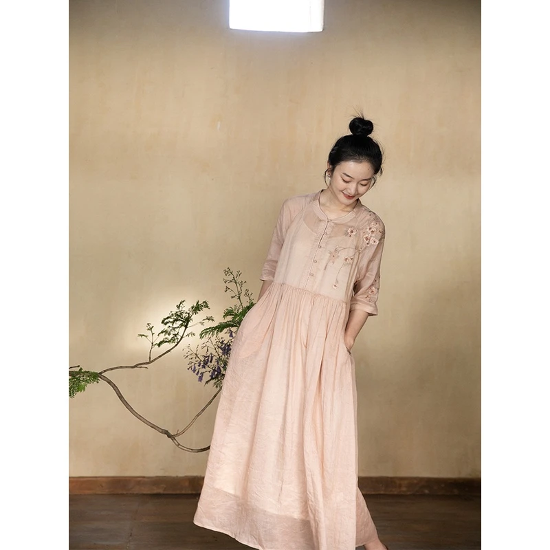 牧衣游「欧若风」新中式手绣苎麻文艺中国风南北巷【不支持会员折】