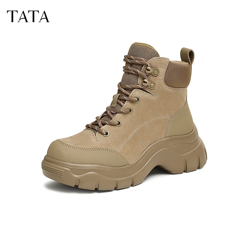 【琥珀流光】TATA他她运动厚底高帮鞋女靴加绒百搭7D245DD4