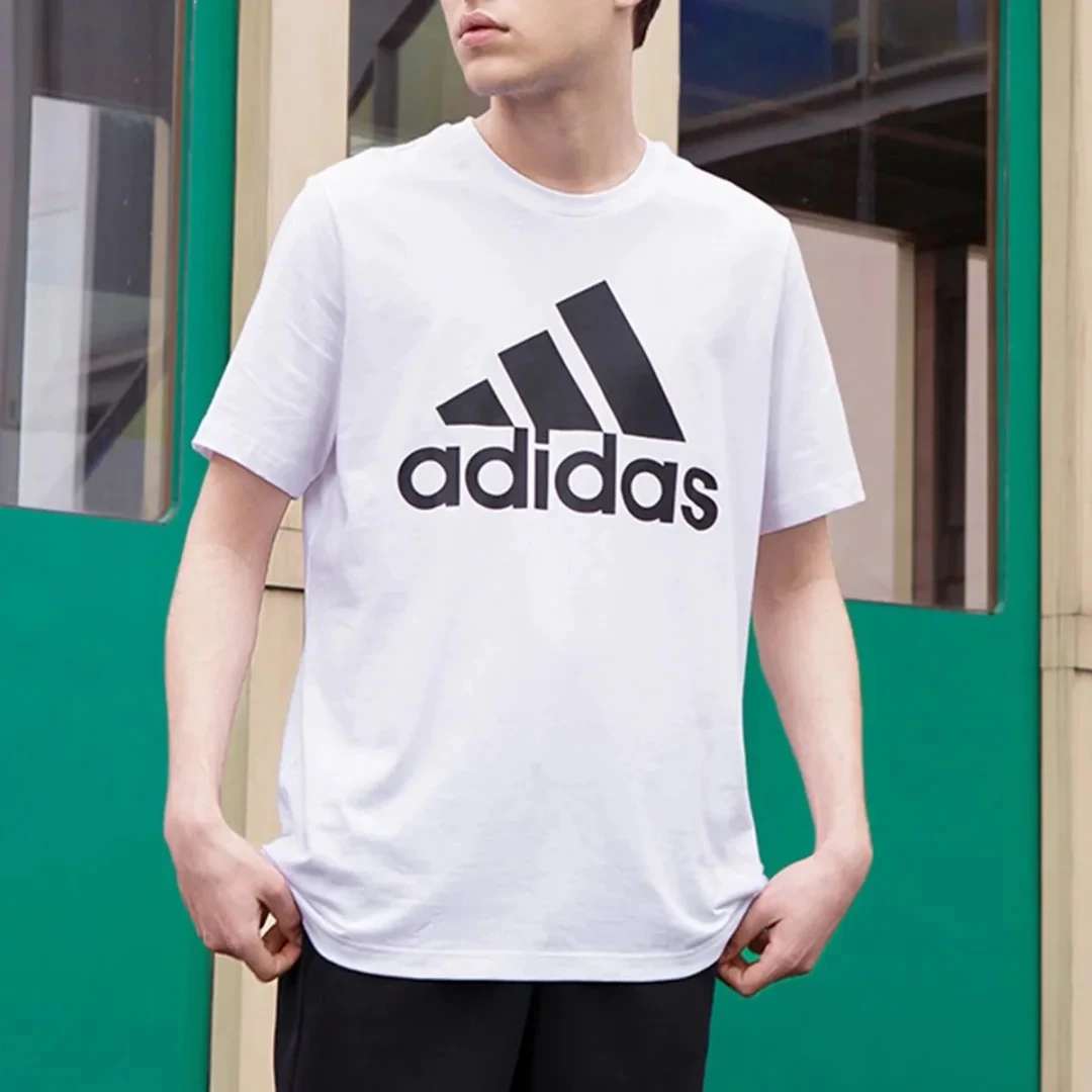 Adidas阿迪达斯T恤男夏季23新款宽松纯棉透气上衣圆领短袖GK9120