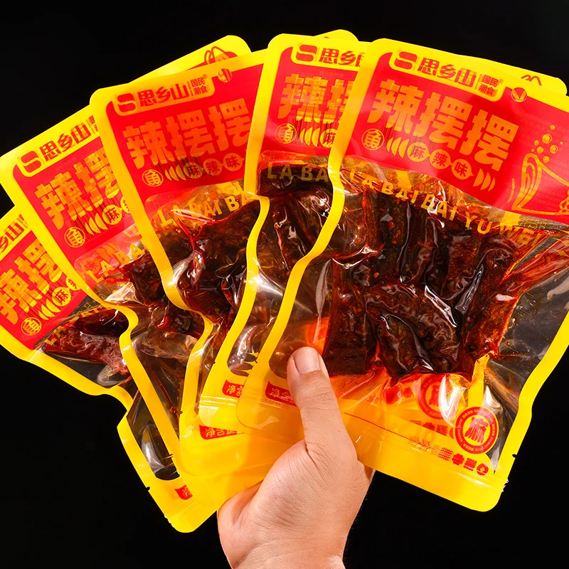 思乡山麻辣鱼尾巴湖南特产香辣鱼尾传统风味小吃麻辣鱼肉零食100g