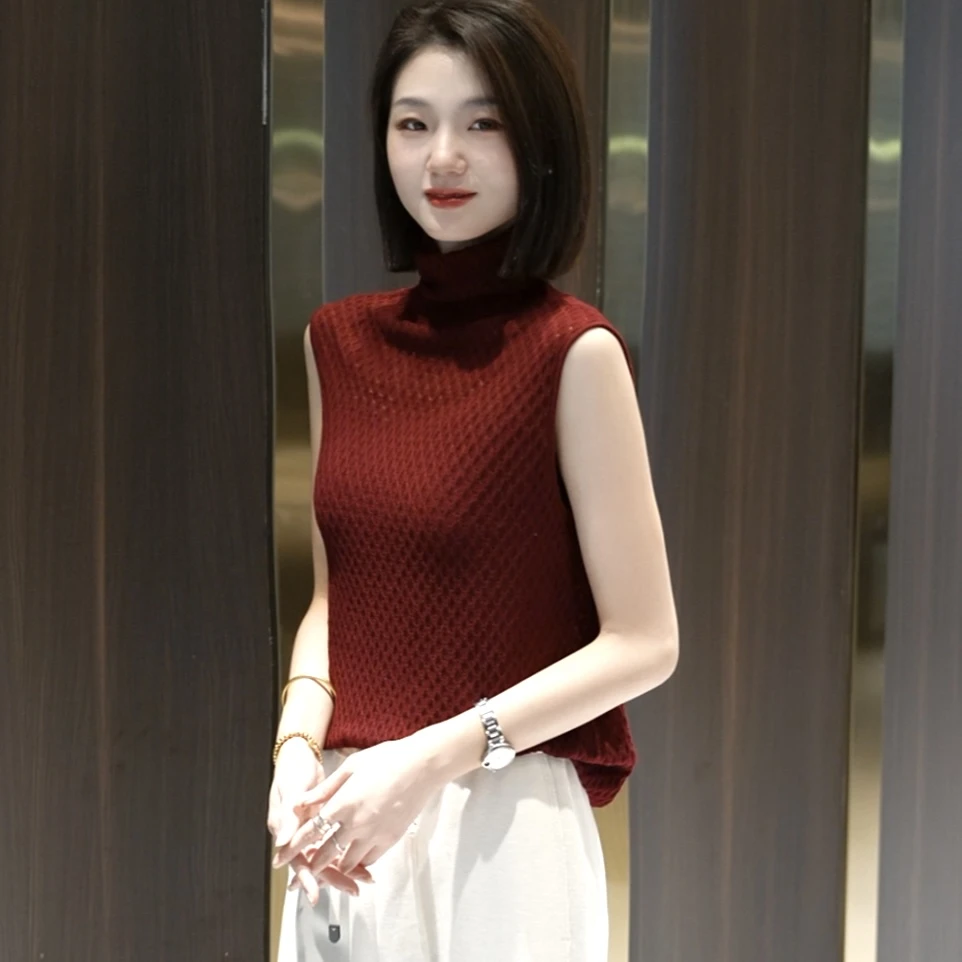 【小轻奢网状】包副乳堆堆领时尚无袖打底背心MG7196