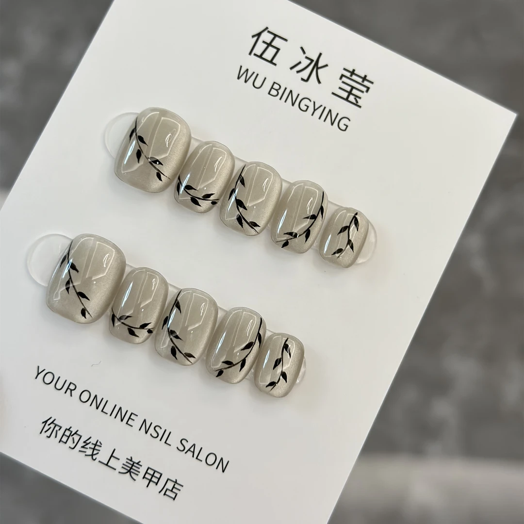 【一叶扁舟】手工定制穿戴甲显白假指甲贴片光疗成品防水新娘甲孕妇
