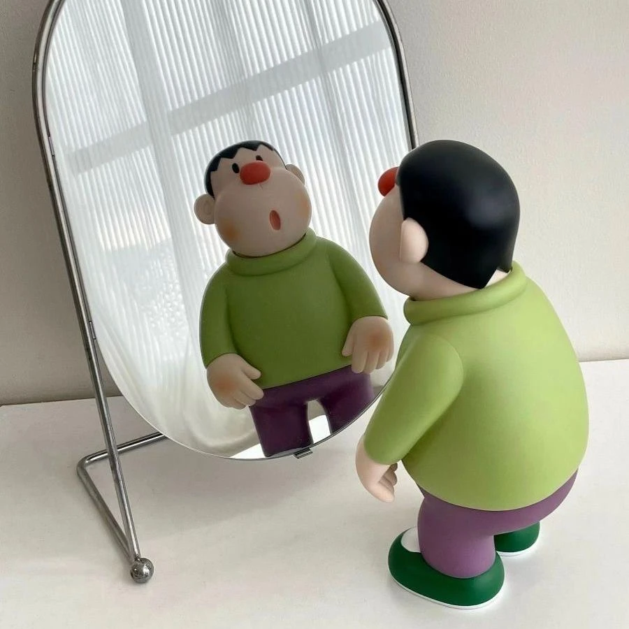 23CM搪胶胖虎手办动漫客厅摆件玩偶玩具家居摆件