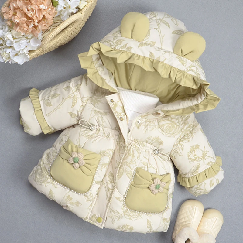 女童加绒加厚棉衣2024新款小女孩棉袄女宝宝冬季保暖羽绒棉服外套