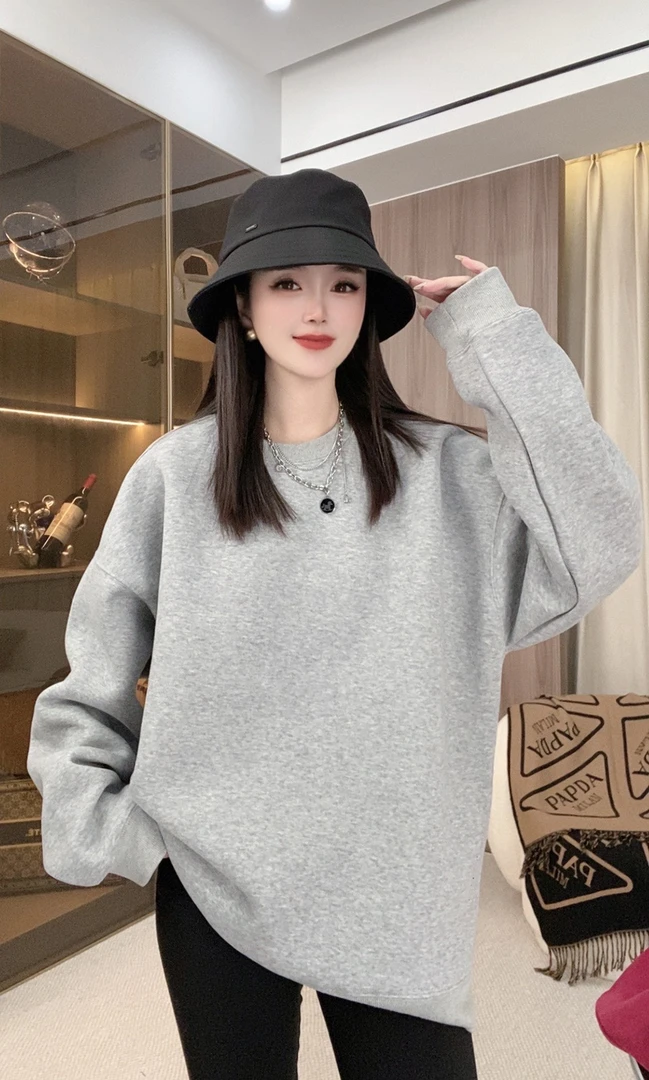 MPUX爆款420g重磅2024oversize新款高密棉混纺圆领男女卫衣HM420