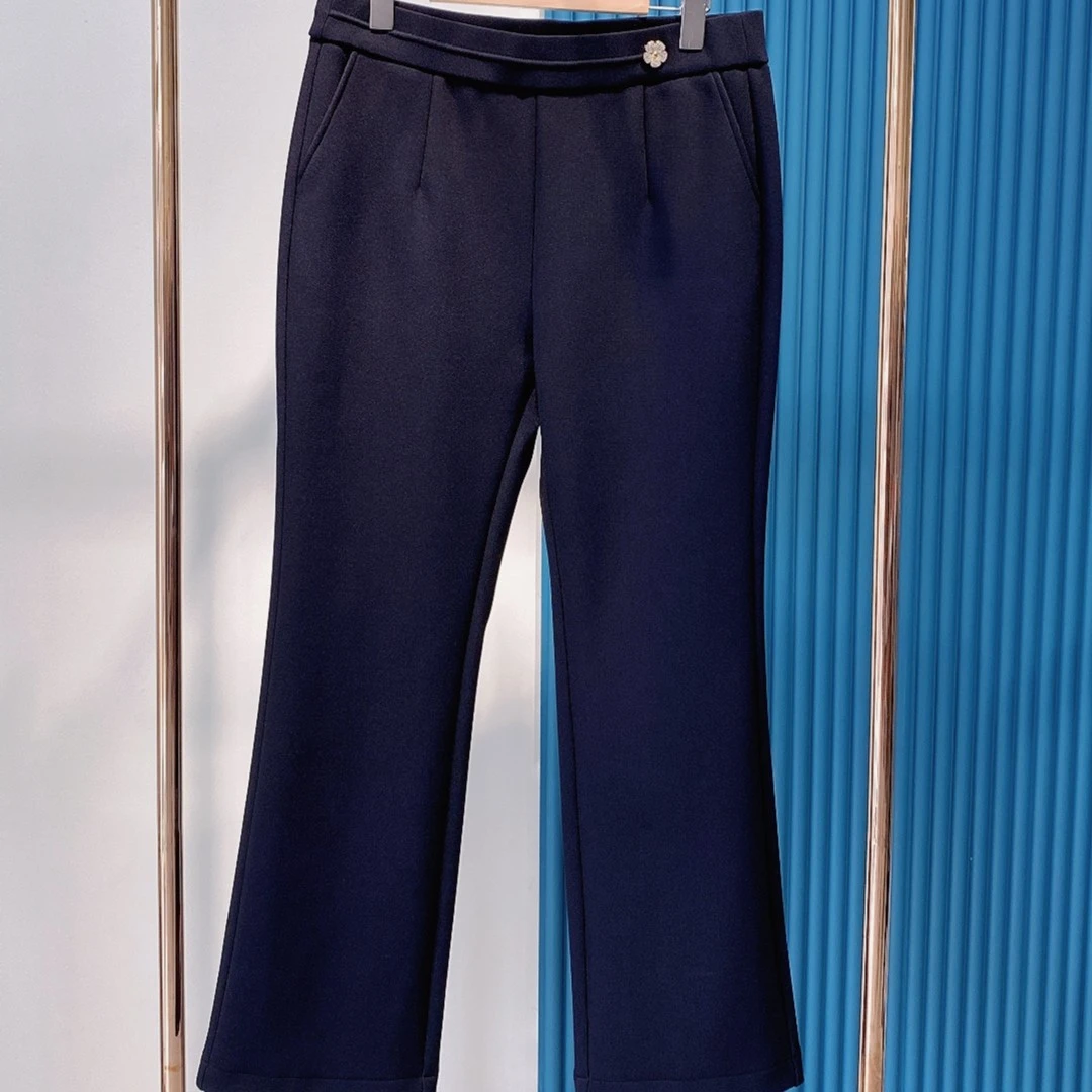 中厚绒喇筒裤  2024冬季新款大码女士高腰中厚绒喇筒裤  109