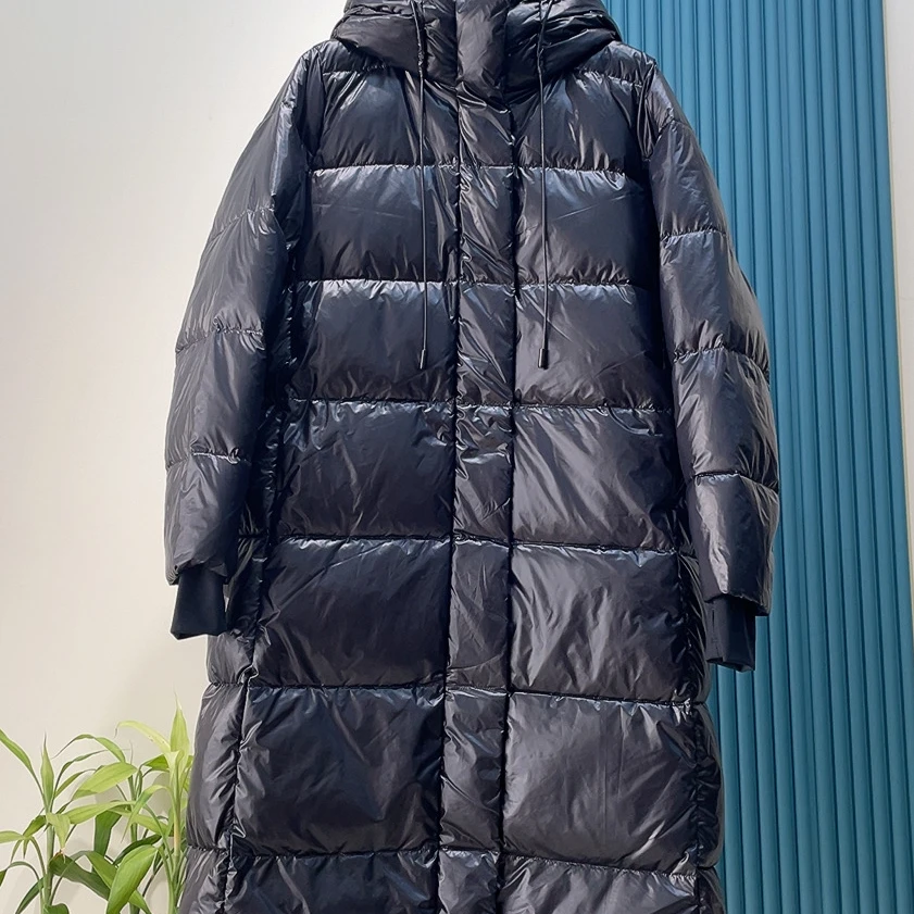 水淼/2024冬季新款时尚休闲舒适长款连帽鹅绒服  49469