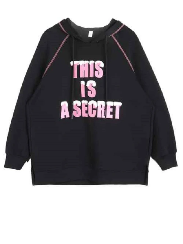 水淼2024冬季新款时尚休闲舒适字母连帽卫衣  49024