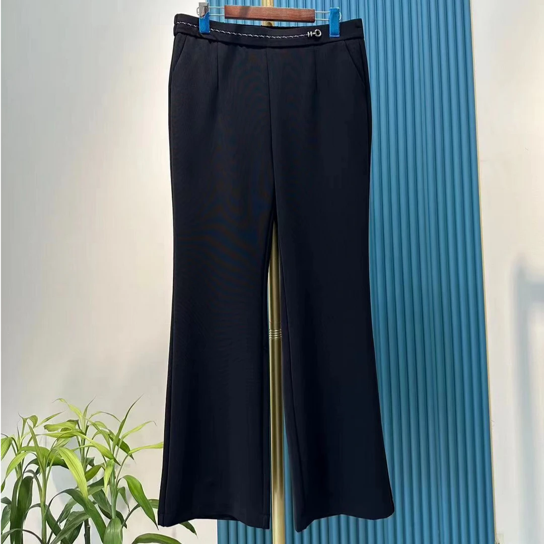 24秋 新款大码女装气质微喇裤  77211