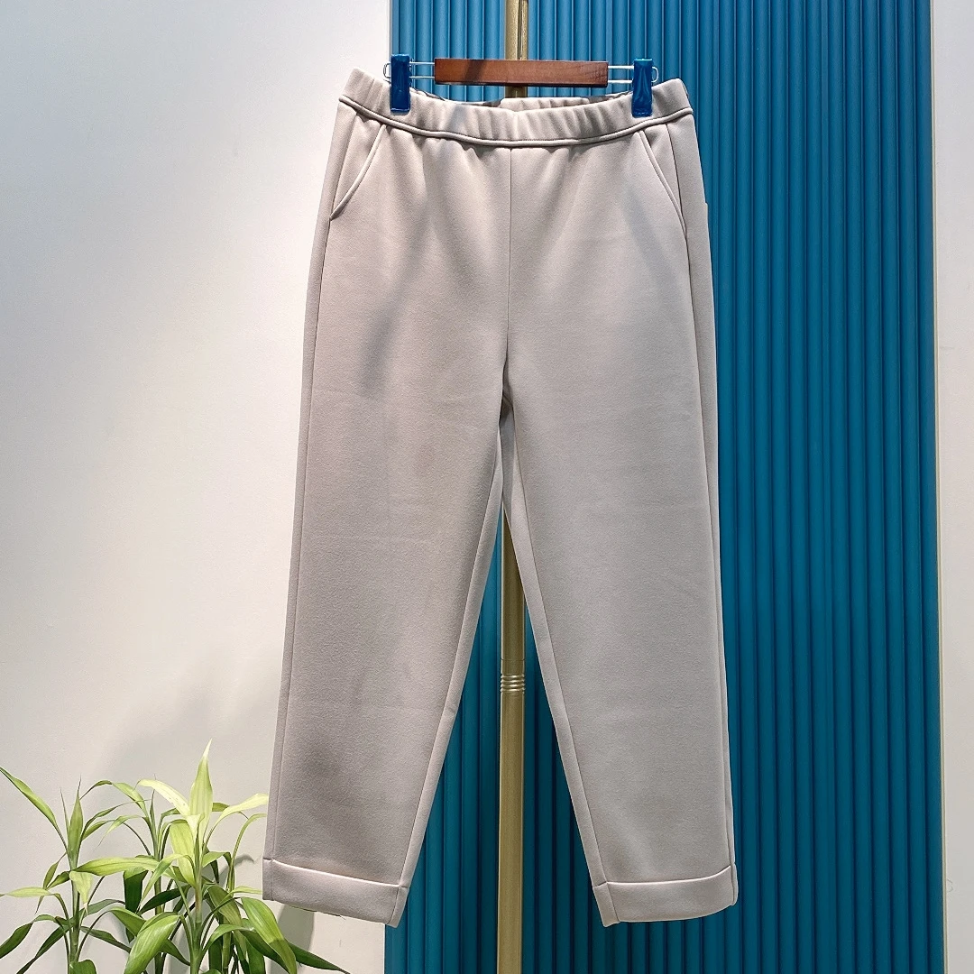 加绒休闲裤  2024冬季新款大码女士时尚休闲裤  77289