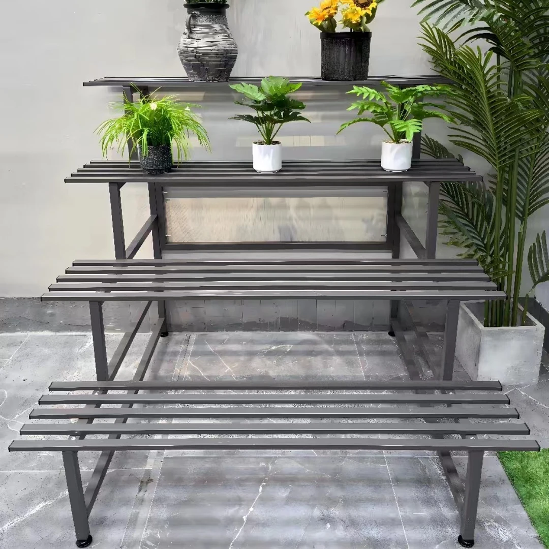 25宽碳钢客厅花架子阳台置物架多肉落地式盆景架轻奢花架铁艺